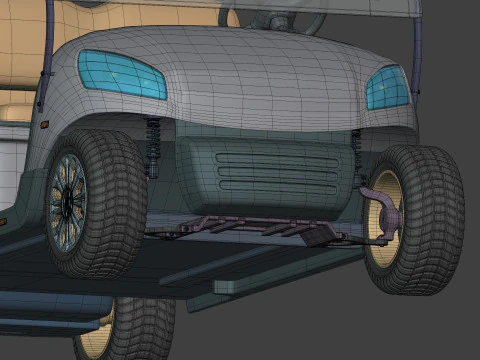 Carrinho de golfe grande gen&eacute;rico - Ve&iacute;culo esportivo el&eacute;trico - Club Car Modelo 3D