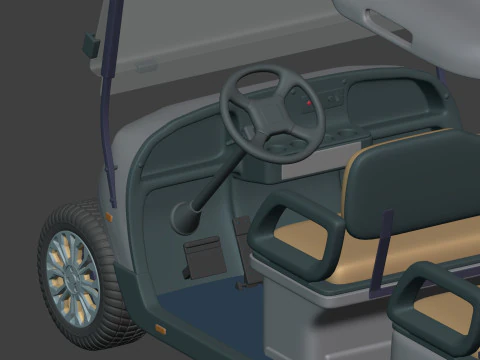 Carrinho de golfe grande gen&eacute;rico - Ve&iacute;culo esportivo el&eacute;trico - Club Car Modelo 3D