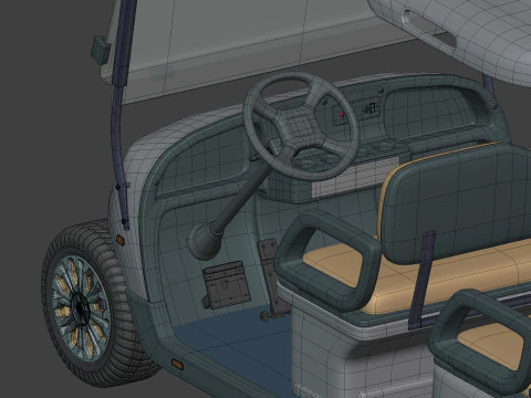 Carrinho de golfe grande gen&eacute;rico - Ve&iacute;culo esportivo el&eacute;trico - Club Car Modelo 3D