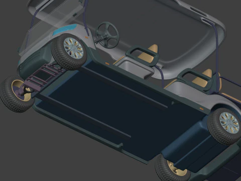 Carrinho de golfe grande gen&eacute;rico - Ve&iacute;culo esportivo el&eacute;trico - Club Car Modelo 3D