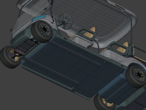 Carrinho de golfe grande gen&eacute;rico - Ve&iacute;culo esportivo el&eacute;trico - Club Car Modelo 3D