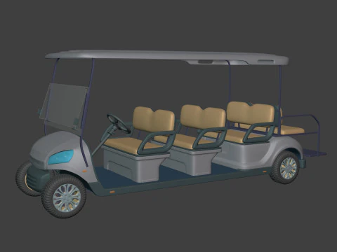 Generic Ultra Large Golf Cart - Electric Sport Vehicle -- Blender 3D Model