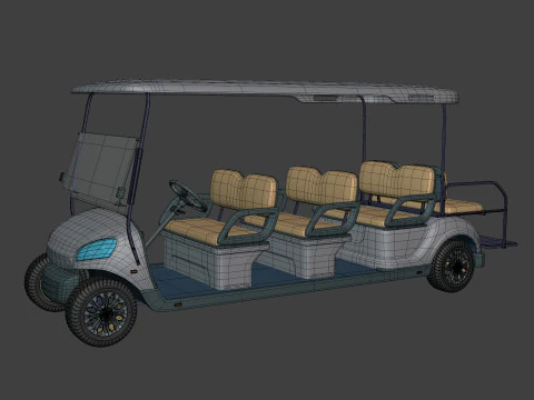 Generic Ultra Large Golf Cart - Electric Sport Vehicle -- Blender 3D Model