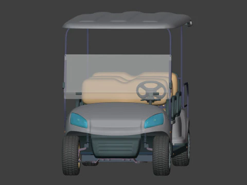 Generic Ultra Large Golf Cart - Electric Sport Vehicle -- Blender 3D Model