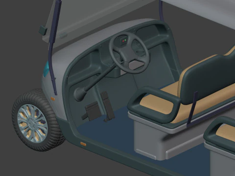 Generic Ultra Large Golf Cart - Electric Sport Vehicle -- Blender 3D Model