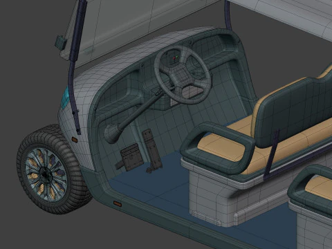 Generic Ultra Large Golf Cart - Electric Sport Vehicle -- Blender 3D Model