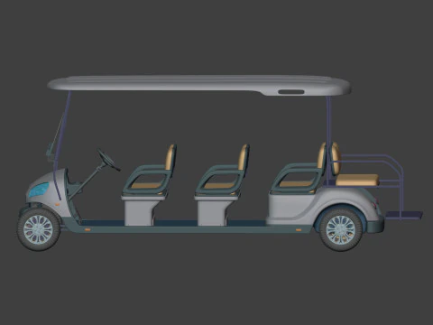 Generic Ultra Large Golf Cart - Electric Sport Vehicle -- Blender 3D Model