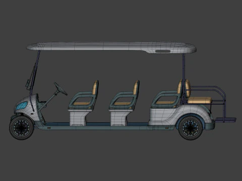 Generic Ultra Large Golf Cart - Electric Sport Vehicle -- Blender 3D Model