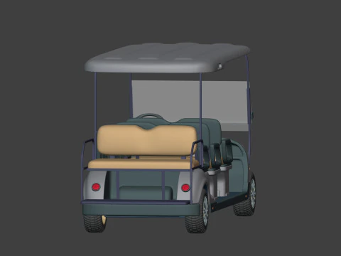 Generic Ultra Large Golf Cart - Electric Sport Vehicle -- Blender 3D Model
