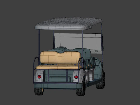 Generic Ultra Large Golf Cart - Electric Sport Vehicle -- Blender 3D Model