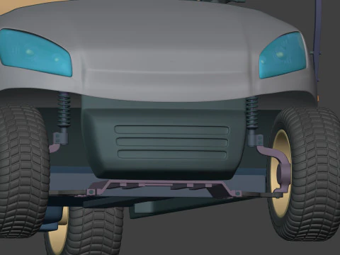Generic Ultra Large Golf Cart - Electric Sport Vehicle -- Blender 3D Model