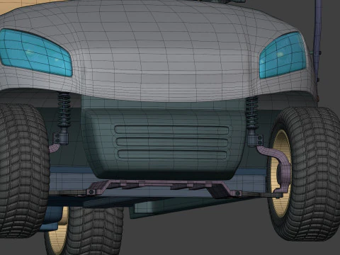 Generic Ultra Large Golf Cart - Electric Sport Vehicle -- Blender 3D Model