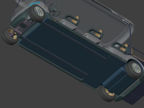 Generic Ultra Large Golf Cart - Electric Sport Vehicle -- Blender 3D Model