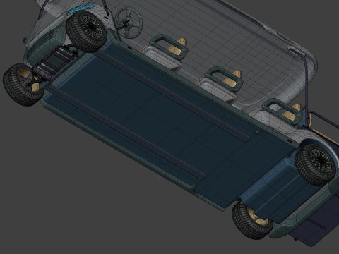 Generic Ultra Large Golf Cart - Electric Sport Vehicle -- Blender 3D Model