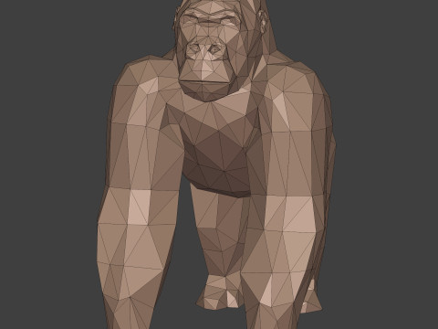 Polygonal Gorilla -- Ready for 3D Printing 3D Model