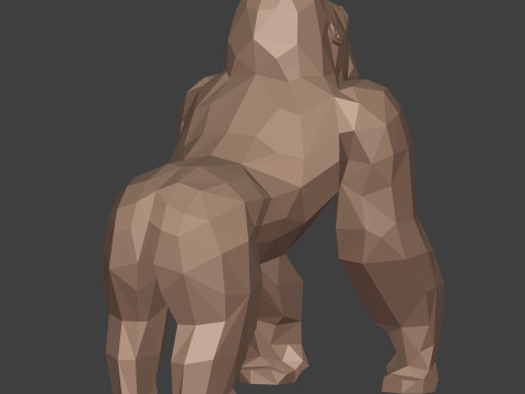 Polygonal Gorilla -- Ready for 3D Printing 3D Model