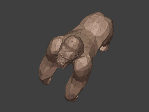 Polygonal Gorilla -- Ready for 3D Printing 3D Model