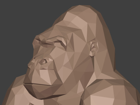 Polygonal Gorilla -- Ready for 3D Printing 3D Model