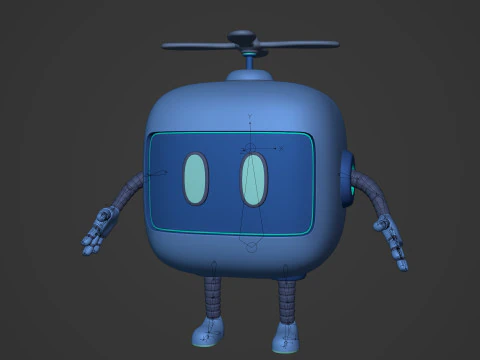 Cartoon Robot -- Rigged 3D Model