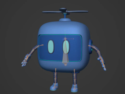 Cartoon Robot -- Rigged 3D Model