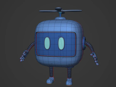 Cartoon Robot -- Rigged 3D Model