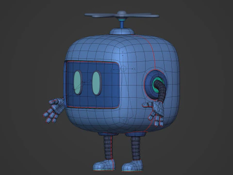 Cartoon Robot -- Rigged 3D Model