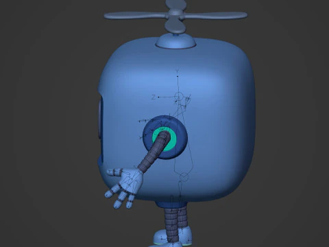 Cartoon Robot -- Rigged 3D Model