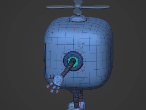 Cartoon Robot -- Rigged 3D Model