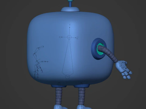 Cartoon Robot -- Rigged 3D Model