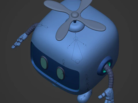 Cartoon Robot -- Rigged 3D Model