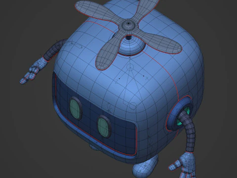 Cartoon Robot -- Rigged 3D Model