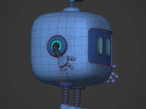 Cartoon Robot -- Rigged 3D Model