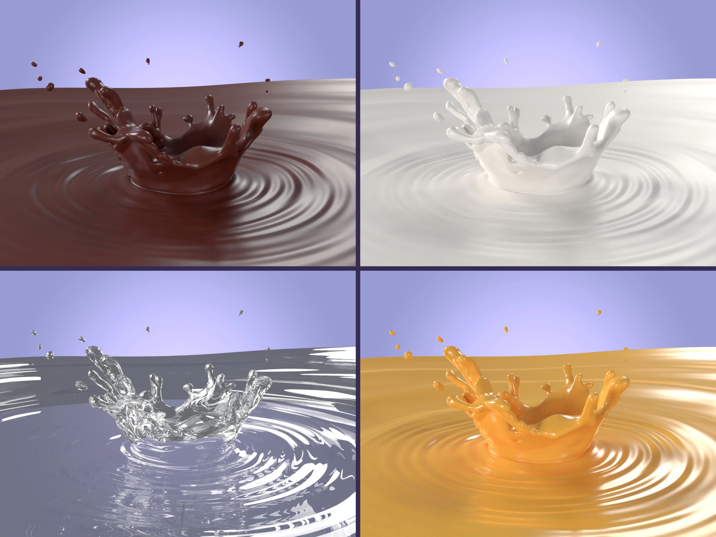 Crown Splash - Liquid - Water - Milk - Juice - Chocolate - Paint 3D Model .c4d .max .obj .3ds .fbx .stl .blend 