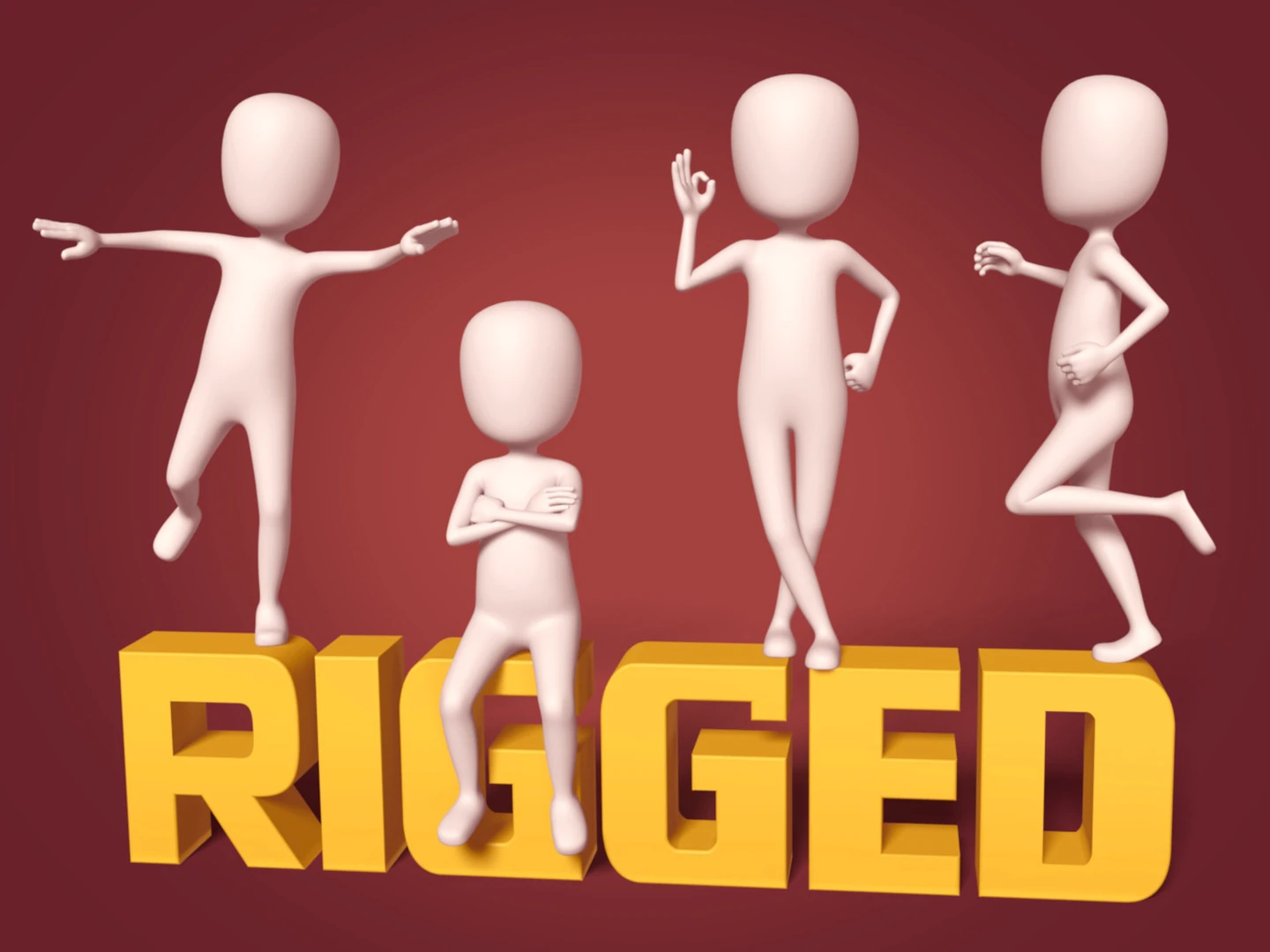Cartoon Man -- Stickman with High Quality IK and FK Rig 3D Model .c4d .max .obj .3ds .fbx .stl .blend 