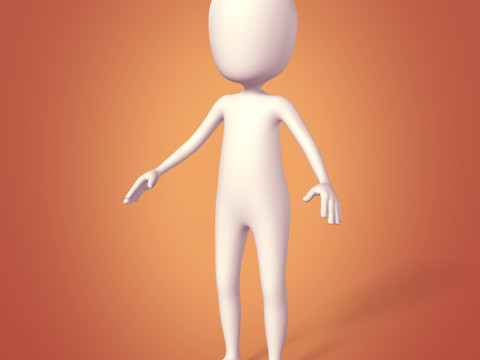 Cartoon Man -- Stickman with High Quality IK and FK Rig 3D Model