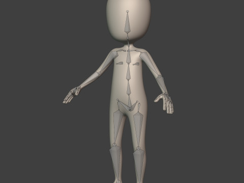 Cartoon Man -- Stickman with High Quality IK and FK Rig 3D Model