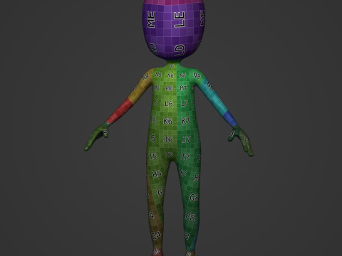 Cartoon Man -- Stickman with High Quality IK and FK Rig 3D Model