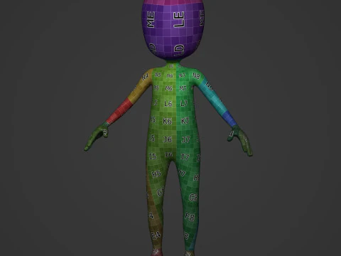 Cartoon Man -- Stickman with High Quality IK and FK Rig 3D Model