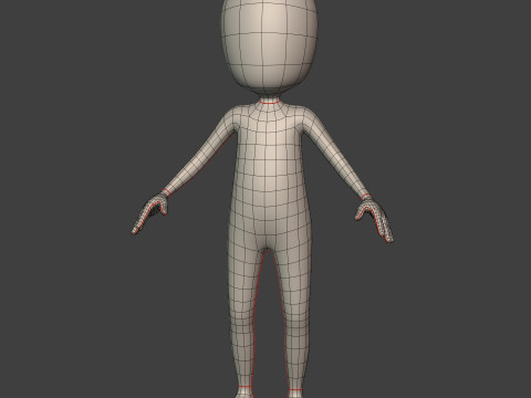 Cartoon Man -- Stickman with High Quality IK and FK Rig 3D Model