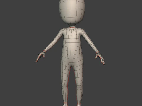 Cartoon Man -- Stickman with High Quality IK and FK Rig 3D Model