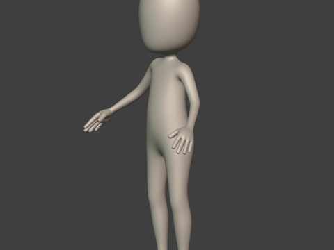 Cartoon Man -- Stickman with High Quality IK and FK Rig 3D Model