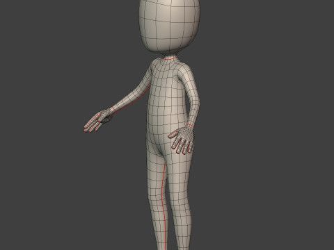 Cartoon Man -- Stickman with High Quality IK and FK Rig 3D Model