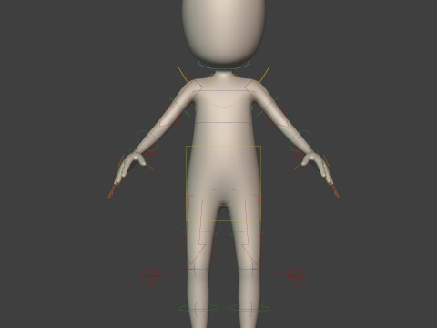 Cartoon Man -- Stickman with High Quality IK and FK Rig 3D Model
