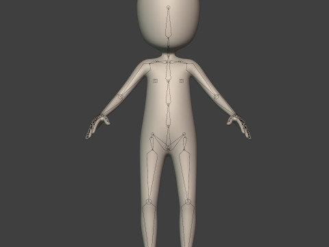 Cartoon Man -- Stickman with High Quality IK and FK Rig 3D Model