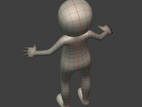 Cartoon Man -- Stickman with High Quality IK and FK Rig 3D Model