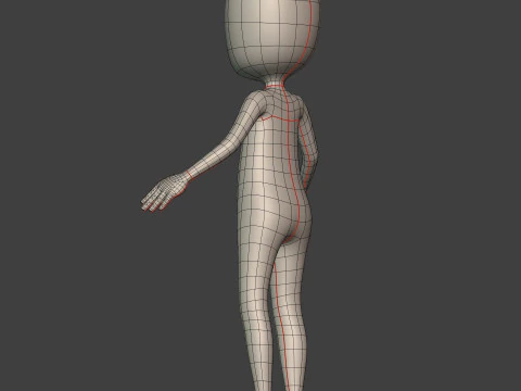 Cartoon Man -- Stickman with High Quality IK and FK Rig 3D Model
