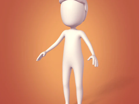 Cartton Stickman with IK and FK Rig 3D Model