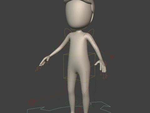 Cartton Stickman with IK and FK Rig 3D Model