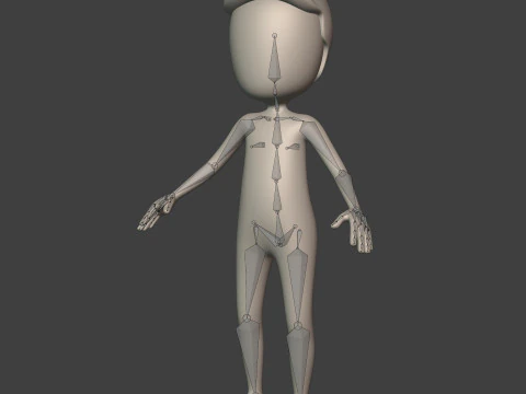 Cartton Stickman with IK and FK Rig 3D Model