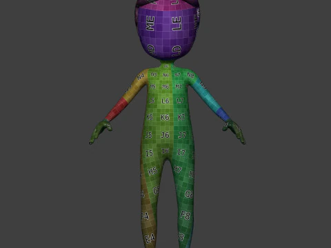 Cartton Stickman with IK and FK Rig 3D Model